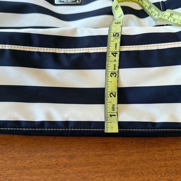 Kate Spade Blake Avenue Black and White Striped Tote Purse Bag - Picture 14 of 16
